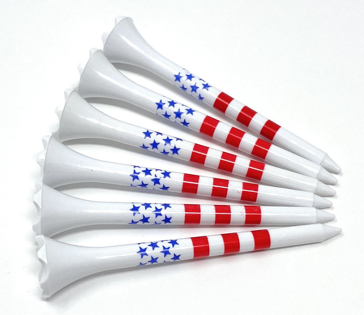 2 3/4” USA Stars and Stripes America Flag Golf Tees Plastic - 100 Tees in Bulk – Patriotic
