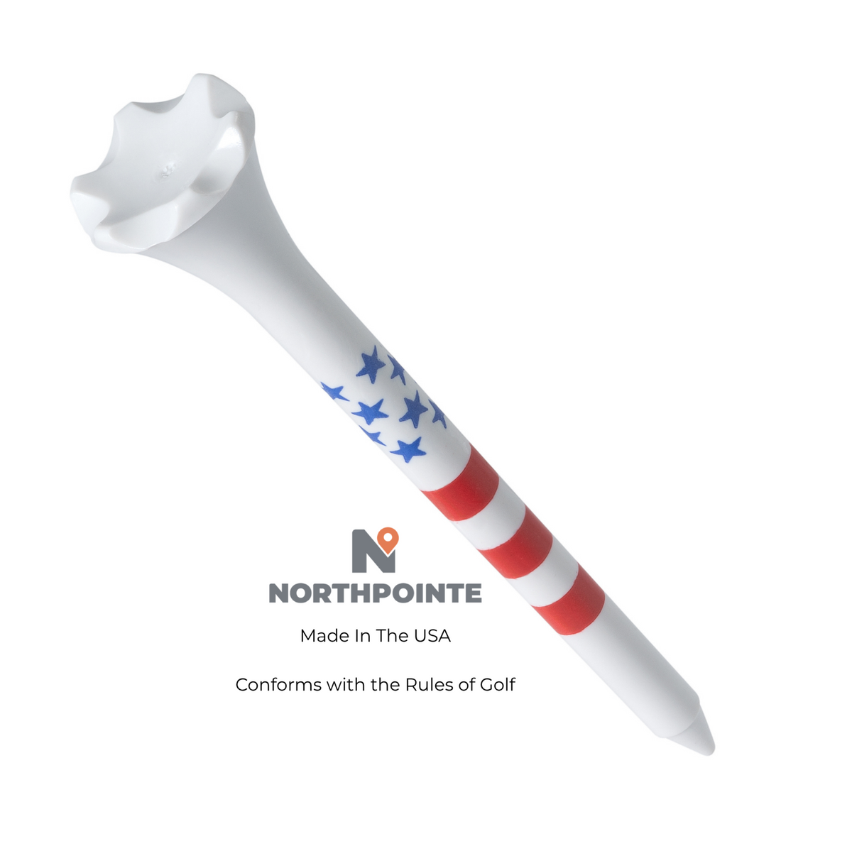 2 3/4” USA Stars and Stripes America Flag Golf Tees Plastic - 100 Tees in Bulk – Patriotic