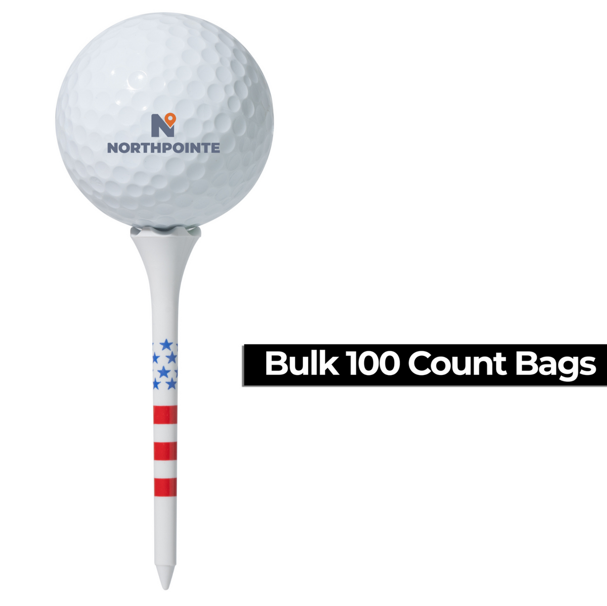 2 3/4” USA Stars and Stripes America Flag Golf Tees Plastic - 100 Tees in Bulk – Patriotic