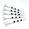 NorthPointe 3 ¼” Plastic Golf Tees – White with Black Stripes - 50 Golf Tees Plastic in Bulk