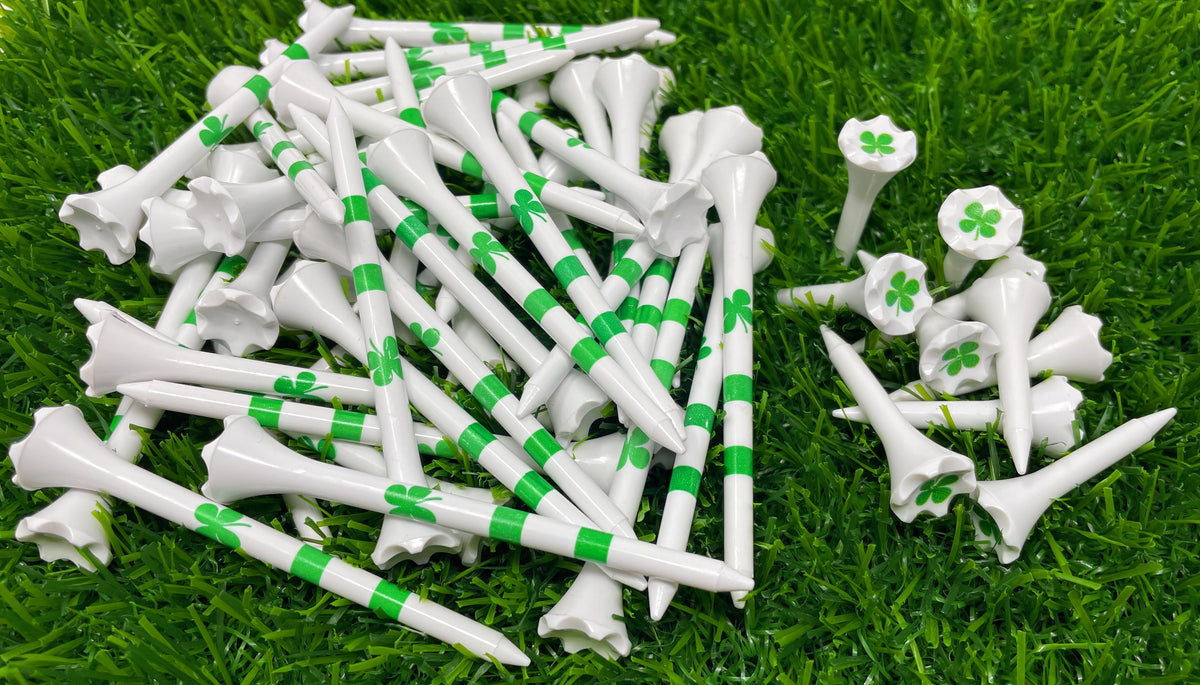 Golf Tees Plastic Combo Length Pack of 50 Includes (40 Count) 3 ¼” Plastic Golf Tees + (10 Count) 1½ Plastic Short Tees for Irons, Hybrids, Par Threes
