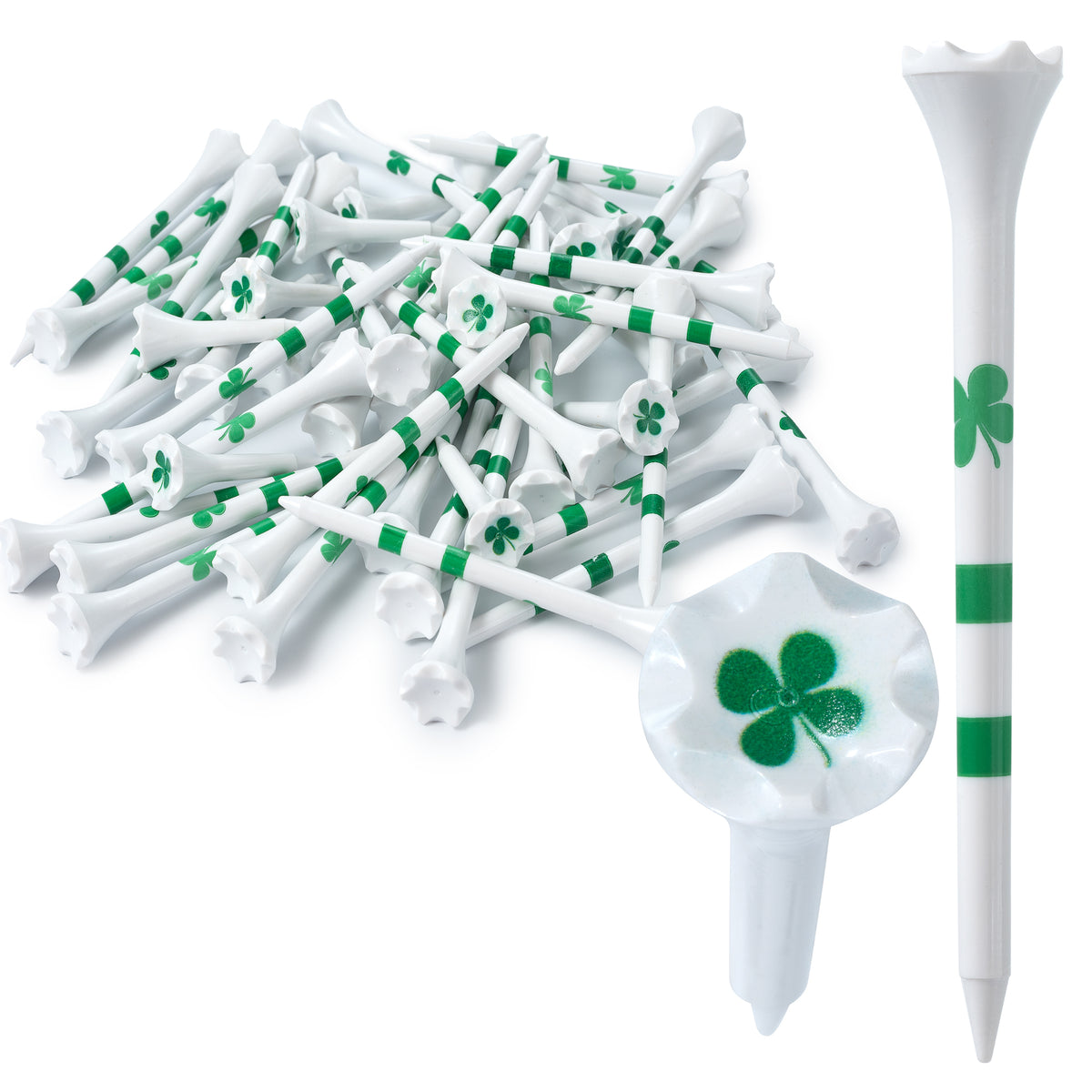 Golf Tees Plastic Combo Length Pack of 50 Includes (40 Count) 3 ¼” Plastic Golf Tees + (10 Count) 1½ Plastic Short Tees for Irons, Hybrids, Par Threes