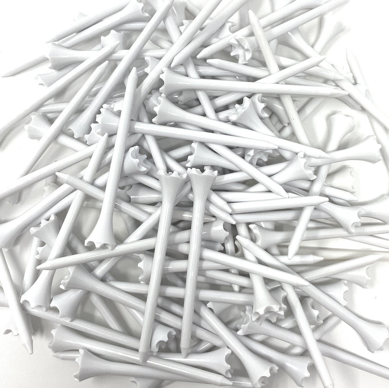 NorthPointe Plastic Golf Tees – 3 ¼” Classic Solid White - 100 Golf Tees Plastic in Bulk