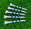 NorthPointe 3 ¼” Golf Tees Plastic – White/Blue Stripes - 50 Plastic Golf Tees in Bulk