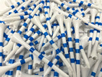 NorthPointe 3 ¼” Golf Tees Plastic – White/Blue Stripes - 50 Plastic Golf Tees in Bulk