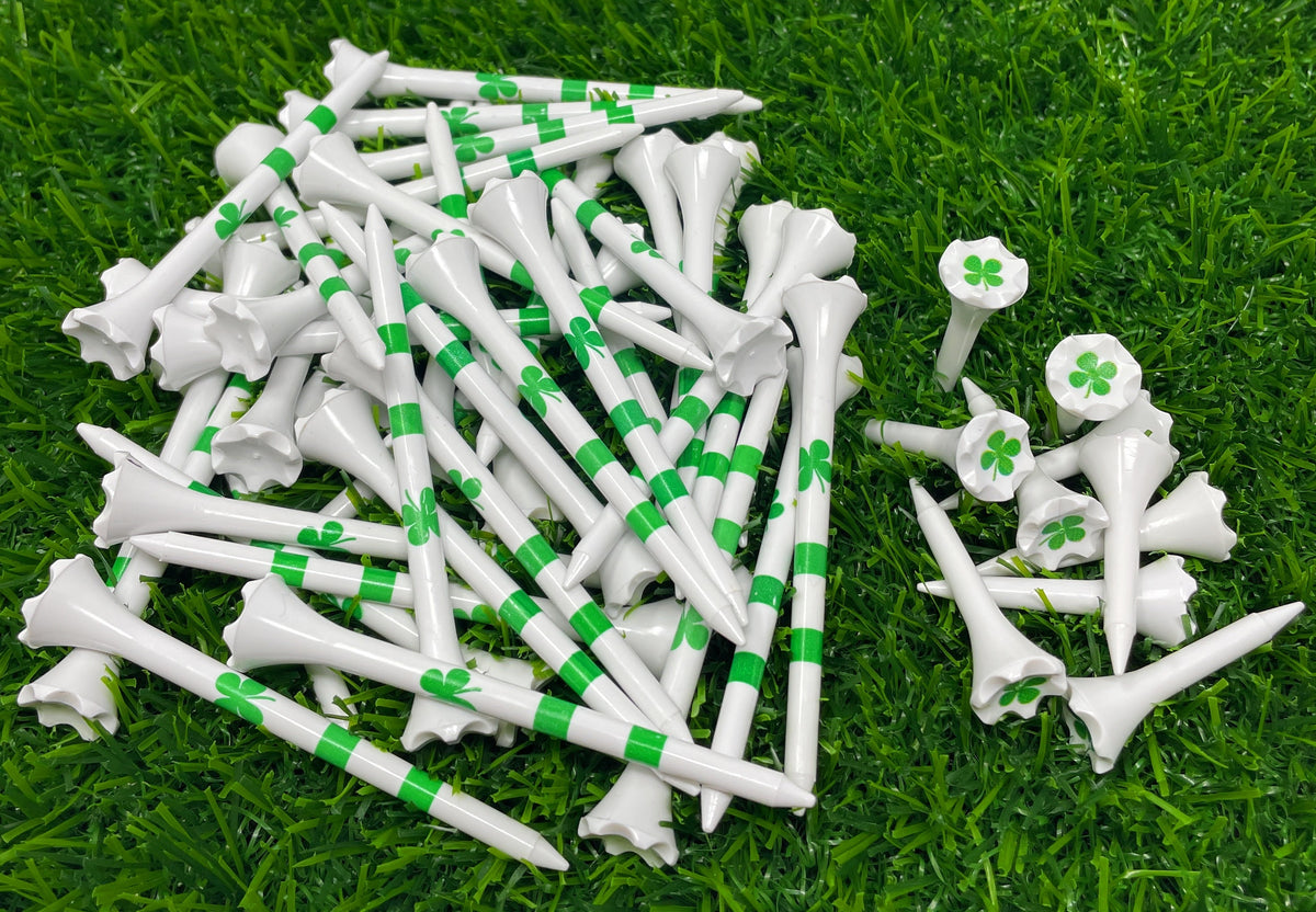 Golf Tees Plastic Combo Length Pack of 50 Includes (40 Count) 3 ¼” Plastic Golf Tees + (10 Count) 1½ Plastic Short Tees for Irons, Hybrids, Par Threes
