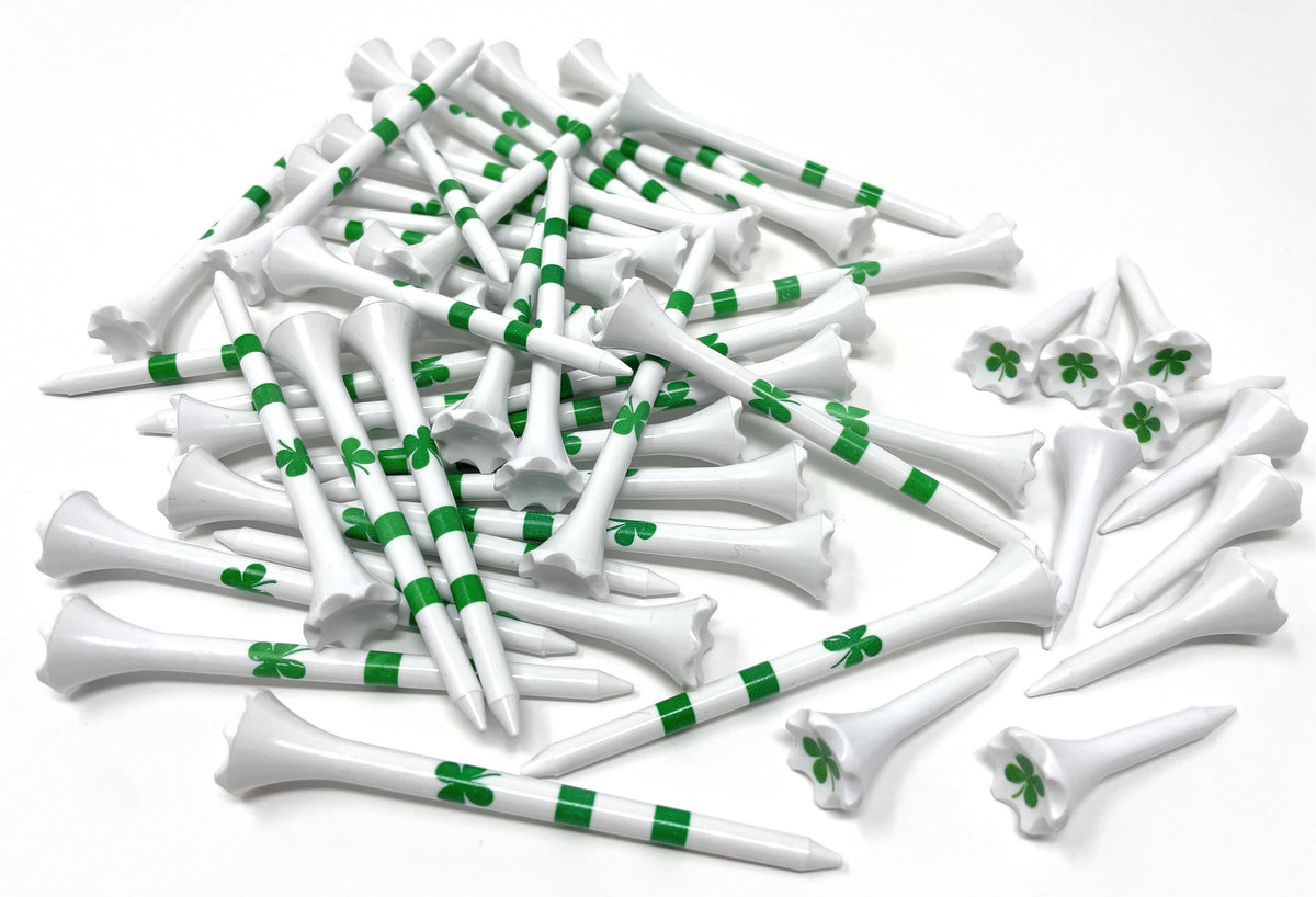 Golf Tees Plastic Combo Length Pack of 50 Includes (40 Count) 3 ¼” Plastic Golf Tees + (10 Count) 1½ Plastic Short Tees for Irons, Hybrids, Par Threes
