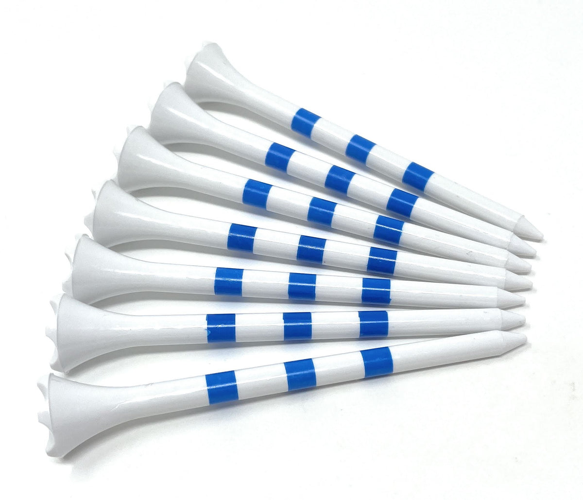 NorthPointe 3 ¼” Golf Tees Plastic – White/Blue Stripes - 100 Plastic Golf Tees in Bulk