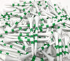 Four Leaf Clover/Shamrock 3 ¼” Plastic Golf Tees – White with Green - 100 Golf Tees Plastic in Bulk