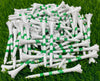 Four Leaf Clover/Shamrock 3 ¼” Plastic Golf Tees – White with Green - 100 Golf Tees Plastic in Bulk