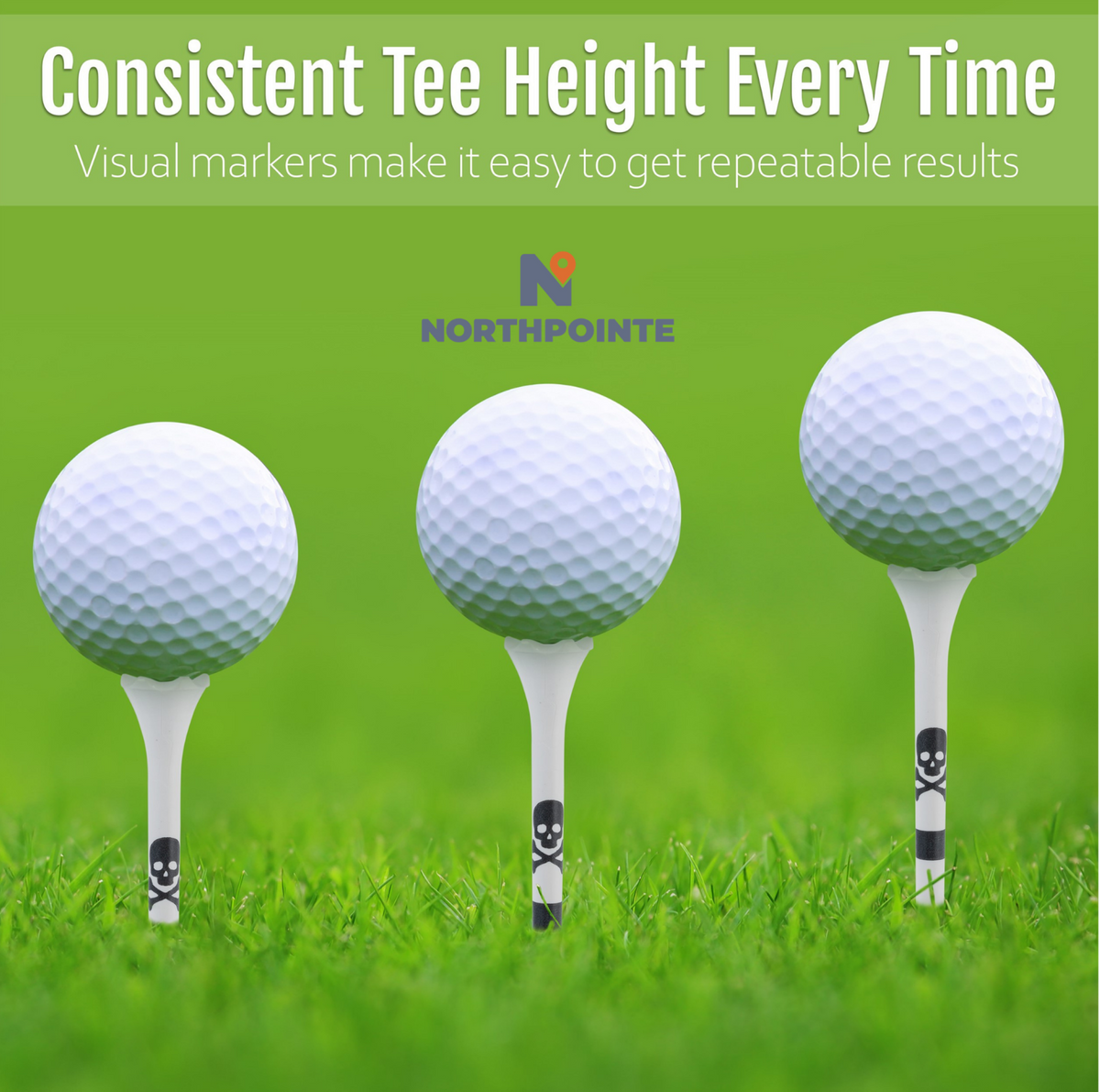 Skull and Crossbones Golf Tees Plastic 3 1/4-100 Plastic Golf Tees in Bulk