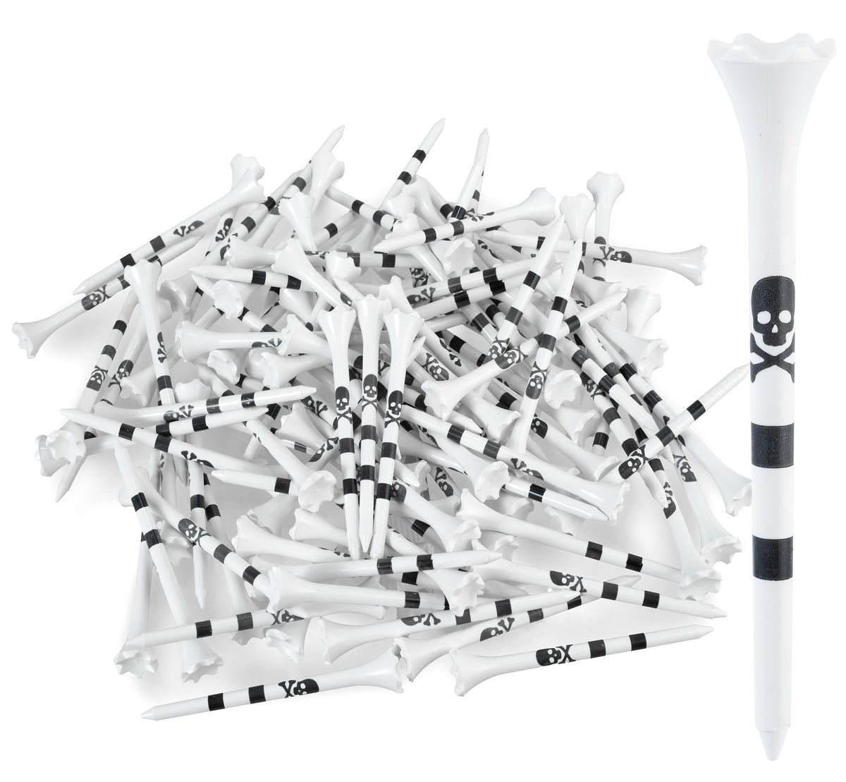 Skull and Crossbones Golf Tees Plastic 3 1/4-100 Plastic Golf Tees in Bulk