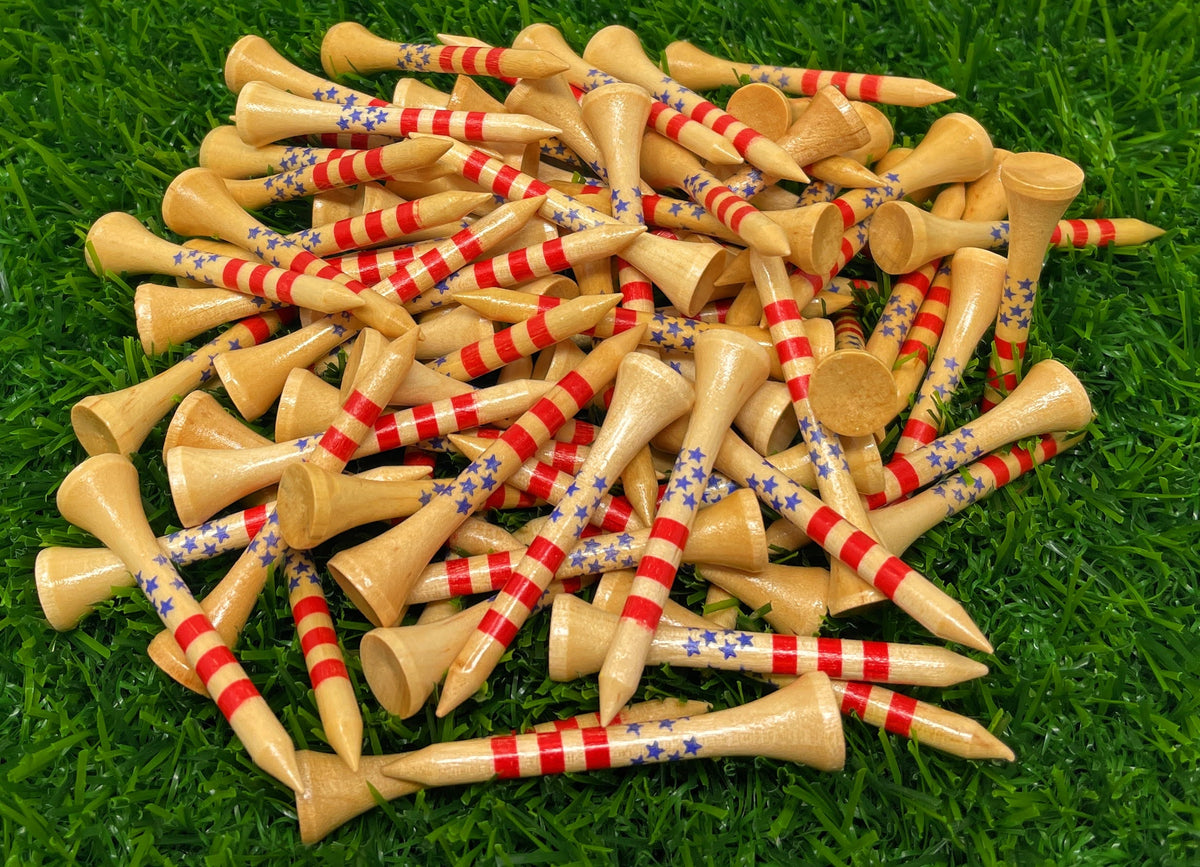 2 1/8 Natural Tee Stars & Stripes 80 Ct