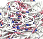 USA American Flag 3 ¼” Plastic Golf Tees - 100 Patriotic Golf Tees Plastic in Bulk