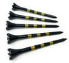 3 ¼” Gold Golf Tees Plastic – Black Tee w/Gold Stripes - 100 Plastic Golf Tees in Bulk