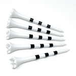 White with Black Stripes 3 ¼” Plastic Golf Tees - 100 Golf Tees Plastic in Bulk