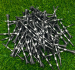 3 ¼” Golf Tees Plastic – Black Tee with Silver Stripes - 100 Plastic Golf Tees in Bulk