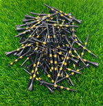 3 ¼” Gold Golf Tees Plastic – Black Tee w/Gold Stripes - 100 Plastic Golf Tees in Bulk