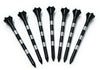 3 ¼” Golf Tees Plastic – Black Tee with Silver Stripes - 100 Plastic Golf Tees in Bulk